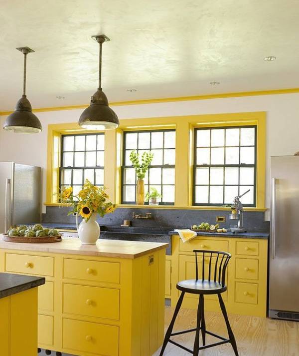 رنگ زرد در آشپزخانه