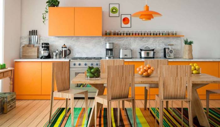 رنگ نارنجی در آشپزخانه