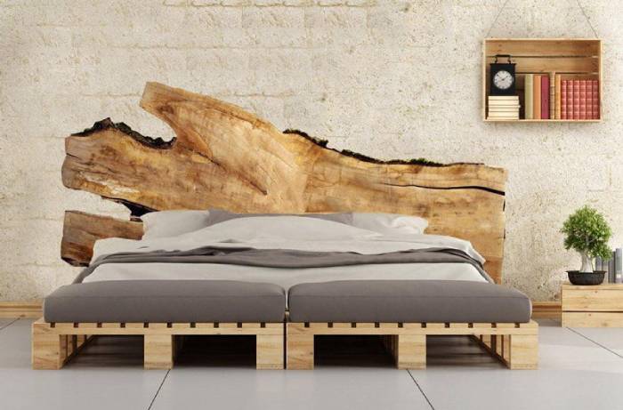 اتاق خواب با چوب