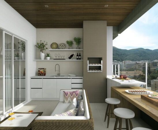 طراحی آشپزخانه در تراس