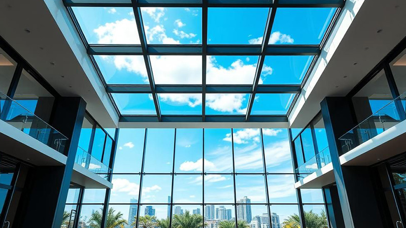 سقف شیشه ای متحرک | نور و دید بینظیر در فضا