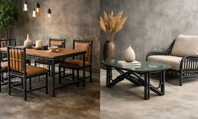 مبلمان مدرن با میلگرد ترکیب خلاقیت و طراحی صنعتی